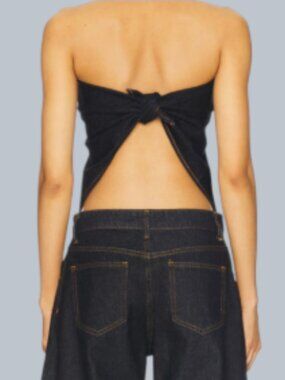 LIONESS New York Strapless Denim Bandana Top NWT SZ S/M, M/L
